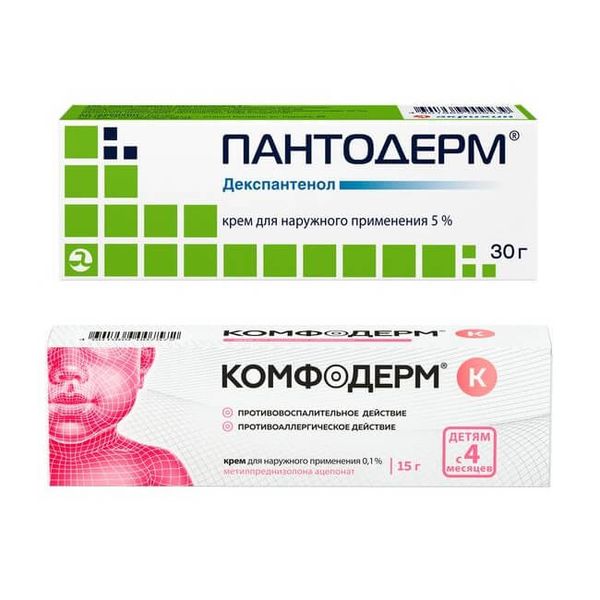 Фотография товара Набор 1X Комфодерм К крем для наружного применения 0,1% 15г + 1X Пантодерм крем для наружного применения 5% 30г