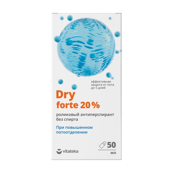 Фотография товара Ролик от потоотделения 30 % б/спирта Витатека Драй Экстра Форте/Vitateka Dry Extra Forte 50 мл