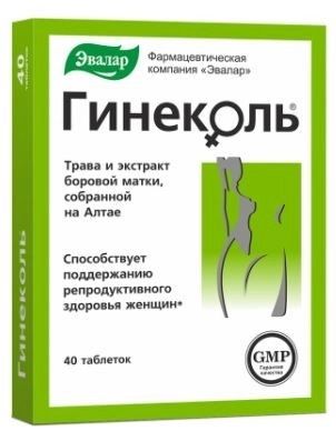 Фотография товара Гинеколь Эвалар таблетки п/о 0,24г 40шт