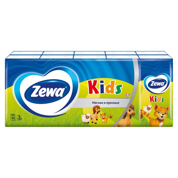 Фотография товара Платочки бумажные Kids Zewa/Зева 10шт 10уп