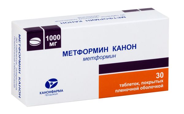 Фотография товара Метформин Канон таблетки п/о плен. 1000мг 30шт