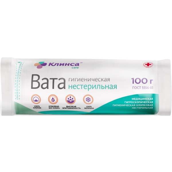 Фотография товара Вата гигиеническая нестерильная Клинса 250г