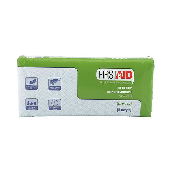 Фотография товара Пеленки медицинские впитывающие First Aid/Ферстэйд 60х90см 30шт
