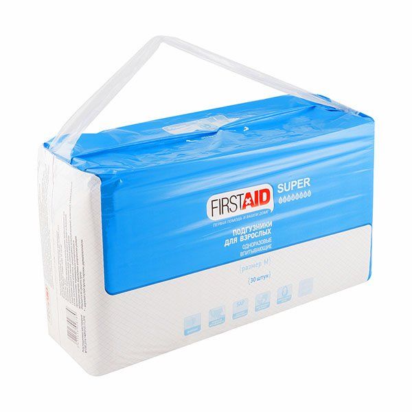 Фотография товара Подгузники для взрослых First Aid/Ферстэйд 30шт р.M