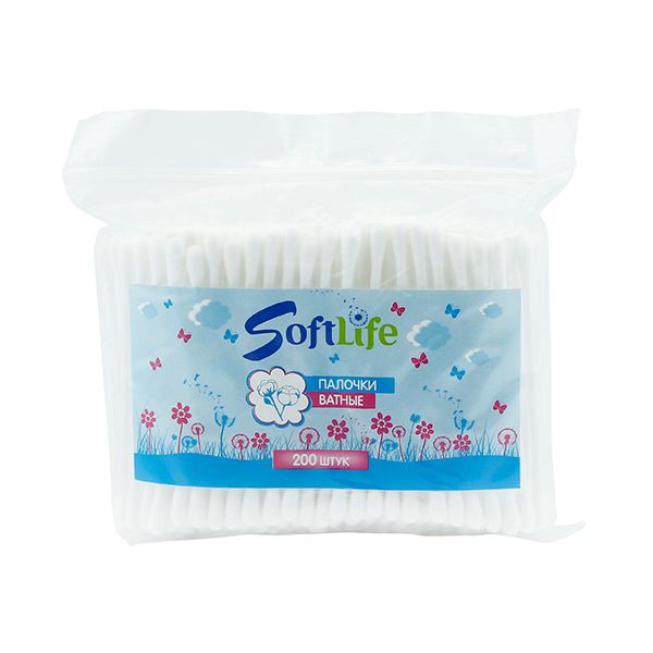 Фотография товара Палочки ватные SoftLife/СофтЛайф пакет 200шт