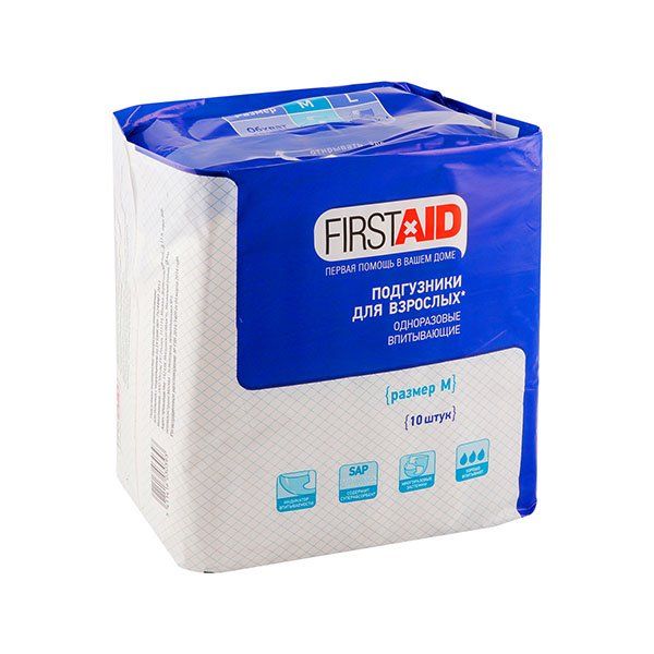 Фотография товара Подгузники для больных с недержанием Extra First Aid/Ферстэйд 10шт р.M