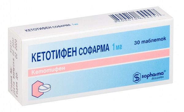 Фотография товара Кетотифен Софарма таблетки 1мг 30шт