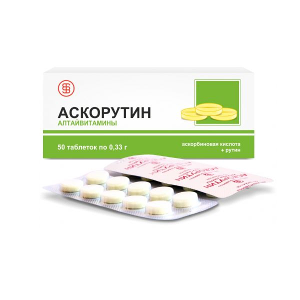 Фотография товара Аскорутин таблетки 50мг+50мг 50шт