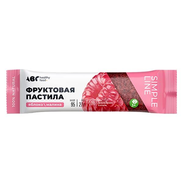 Фотография товара Пастила фруктовая яблоко с малиной ABC Healthy Food 27г