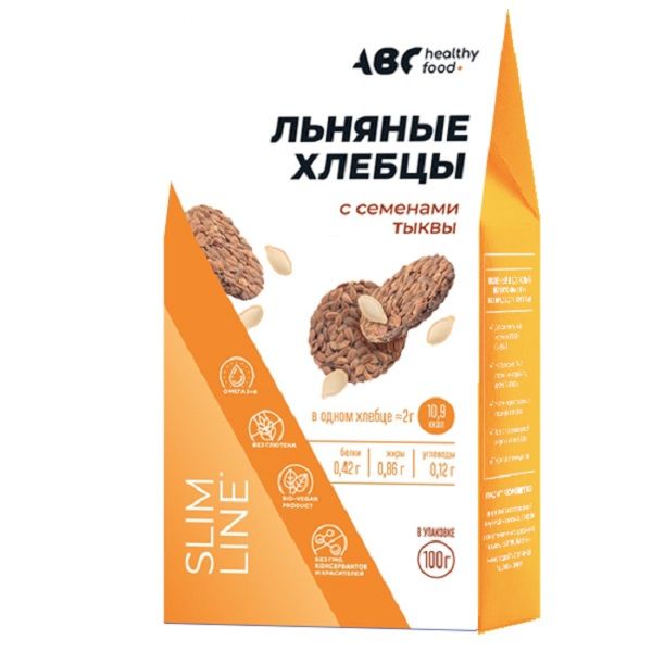 Фотография товара Хлебцы льняные с семенами тыквы ABC Healthy Food 100г