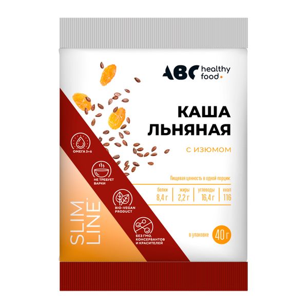 Фотография товара Каша льняная с изюмом ABC Healthy Food 40г