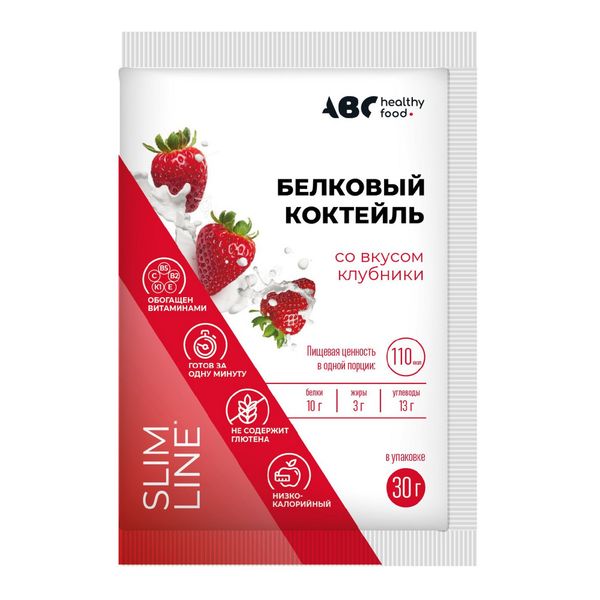 Фотография товара Коктейль белковый вкус клубники Провита ABC Healthy Food 30г