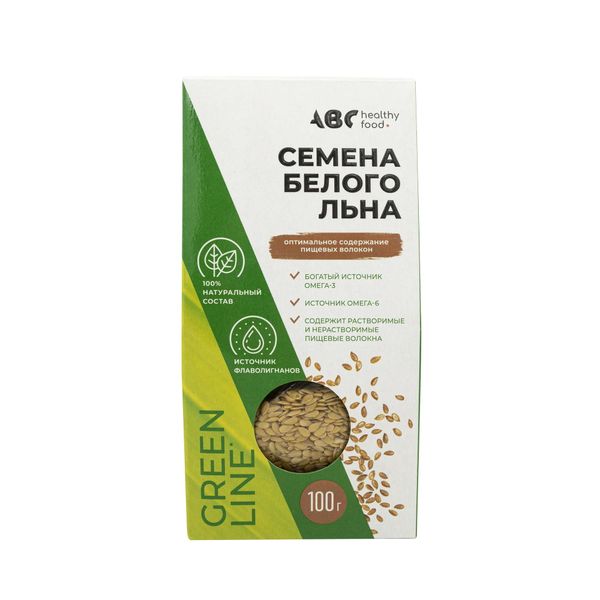 Фотография товара Семена белого льна ABC Healthy Food 100г