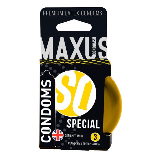 Фотография товара Презервативы текстурированные точечно-ребристые Special Maxus/Максус 3шт