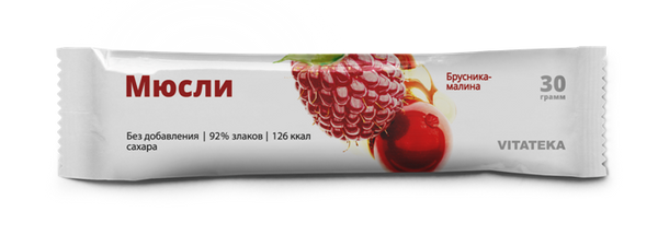 Фотография товара Батончик Мюсли Брусника-малина Vitateka/Витатека 30г