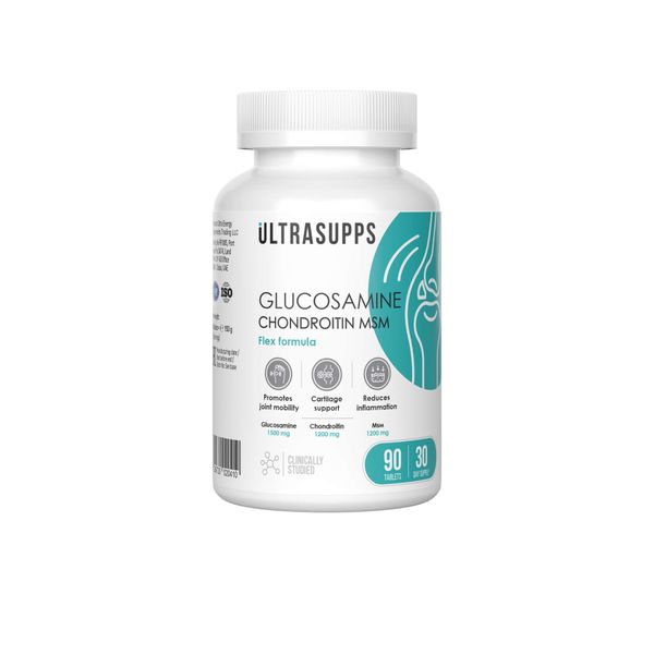 Фотография товара Глюкозамин+Хондроитин+МСМ Flex Formula UltraSupps/Ультрасаппс таблетки 1700мг 60шт