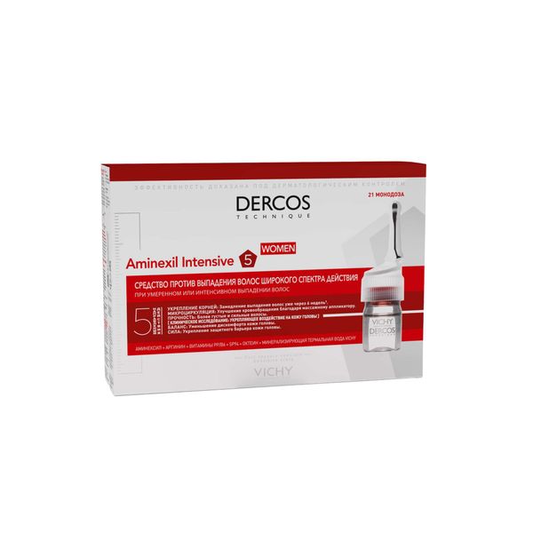 Фотография товара Средство против выпадения волос для мужчин Dercos Aminexil Intensive 5 Vichy/Виши 6мл 21шт