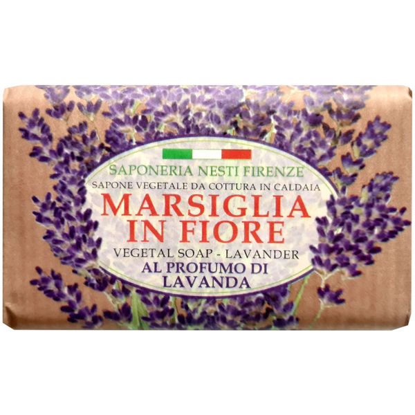 Фотография товара Мыло твердое туалетное лаванда Marsiglia in fiore Nesti Dante/Нести Данте 125г